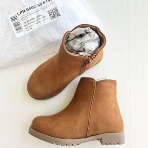 New FABKIDS Tulip Side Bootie TODDLER SIZE 8 Meerkat Brown